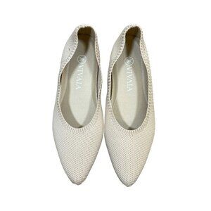 Vivaia Aria Pointed Toe Ballet Flats Womens Size EU 36 5.5-6 Almond Comfort Work